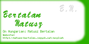 bertalan matusz business card